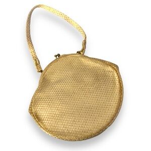 Vintage Bag by Tina cream with gold polkadots evening bag